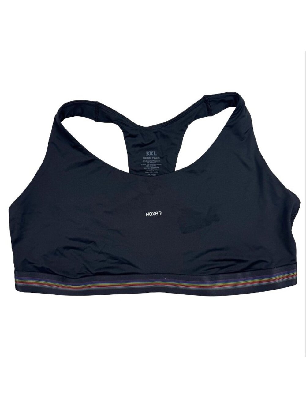 NEW Woxer Boss Flex Womens Pride Sports Bra Activewear Top BLack • Size 3XL